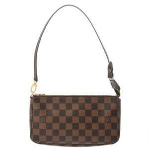 LOUIS VUITTON Authentic Brown Damier Canvas Pochette Pouch